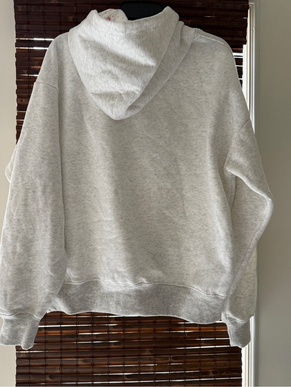 Cozy Ivory Hoodie with Pink Bow Embroidery and satin hood liner guc, sz M - Picture 7 of 9